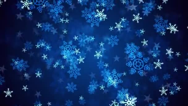 Azul Navidad copos de nieve — Vídeos de Stock