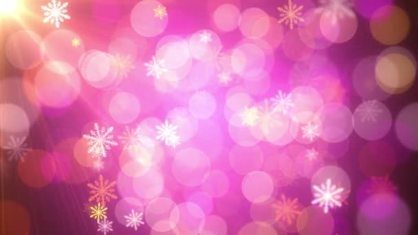 Розовый праздник легкий снег — стоковое видео
