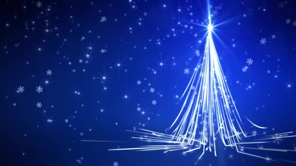 Kék csíkok karácsonyfa — Stock videók