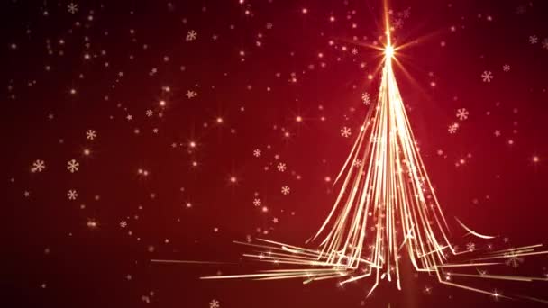Kırmızı çizgiler Noel ağacı — Stok video