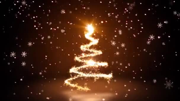 Caldo scintillante scintillio albero di Natale — Video Stock