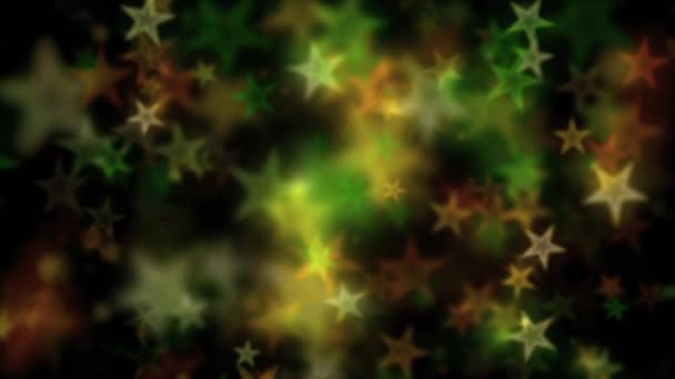 Verde Bokeh Star Luces Movimiento — Vídeo de stock