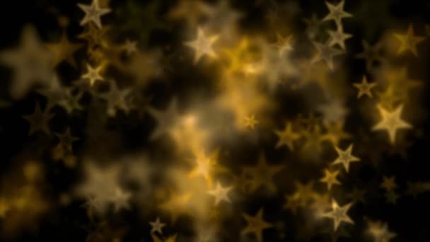 Hareket sarı Bokeh yıldız ışıklar — Stok video