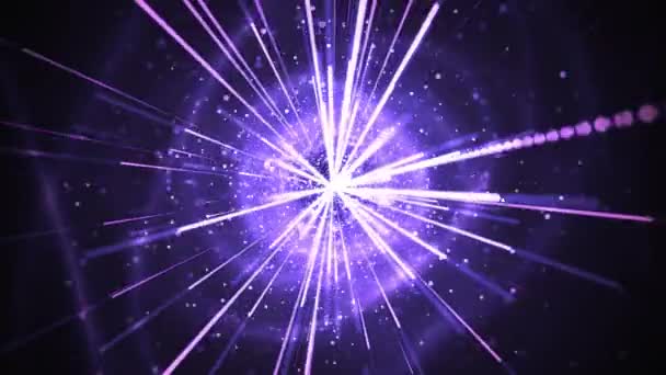 Purple Glittering lichte streep Tunnel — Stockvideo