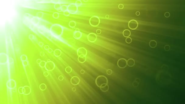 Cercles roses verts et rayons lumineux 