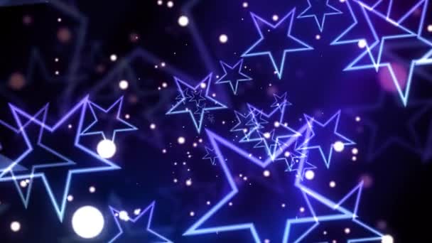 Mavi pırıltılı kutlama yıldız — Stok video