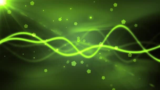 Groenige Wave deeltjes — Stockvideo