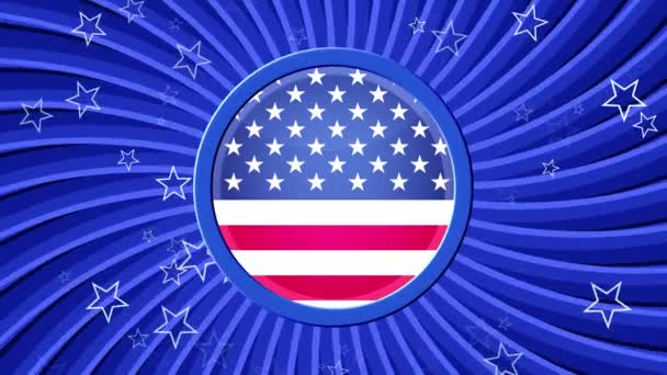 Stelle patriottiche americane e strisce blu — Video Stock