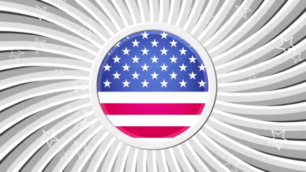 Stelle patriottiche americane e strisce bianche — Video Stock
