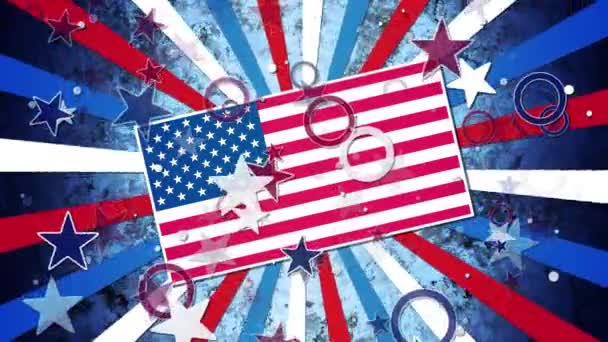 Патриотический гранж-флаг США — стоковое видео