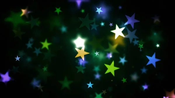 Abstrakter Hintergrund Bunte Sterne Die Kühle Bokeh Lichteffekte Erzeugen Ultra — Stockfoto