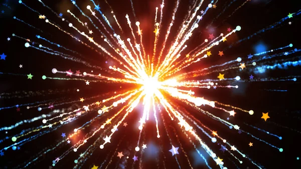 Fundo Férias Com Brilhante Estrela Partículas Partículas Fada Resolução Ultra — Fotografia de Stock
