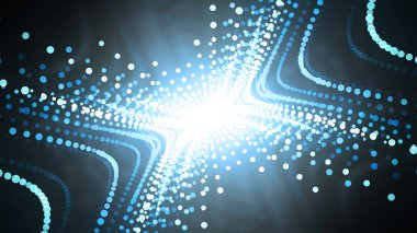 Parçacık dalgası arka plan ile ışıltılı parçacıklar. 8 k Ultra Hd çözünürlük 300 dpi