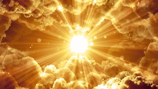 Worship and Prayer based cinematic clouds and light rays background useful for divine, spiritual, fantasy concepts.