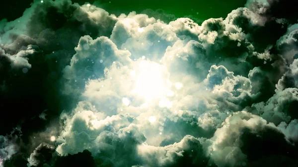 Culto Oración Basado Nubes Cinematográficas Rayos Luz Fondo Útil Para Imagen de stock