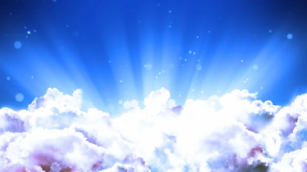 礼拝と祈りによる映画のような雲と神 ファンタジーの概念の有用な光線背景 — ストック写真