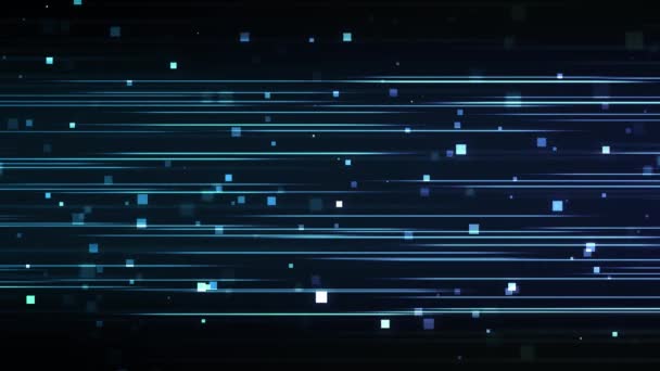 Partículas Datos Flujo Abstracto Animación Rayas Línea Que Pueden Utilizar — Vídeo de stock