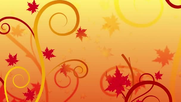 Maple Leaves Filigree Autumn Background Animation Suited Broadcast Commercials Presentations — Stock Video