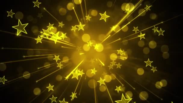 Estrellas Brillantes Partículas Rayos Luz Animación Fondo Adecuado Para Difusión — Vídeo de stock