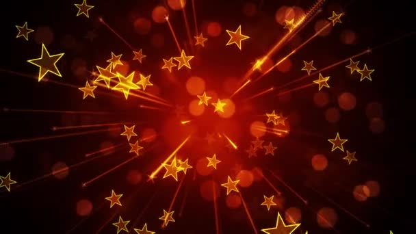 Třpytivé Hvězdy Světelné Paprsky Částic Pozadí Animace Vhodný Pro Vysílání — Stock video