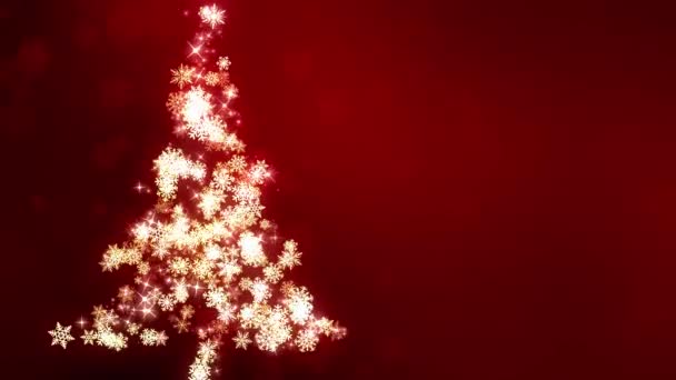 Glowing Snowflakes Christmas Tree Animação Fundo Adequado Para Transmissão Comerciais — Vídeo de Stock
