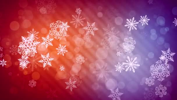 Zářivé Sněhové Vločky Vánoční Pozadí Animace Vhodný Pro Vysílání Reklamy — Stock video