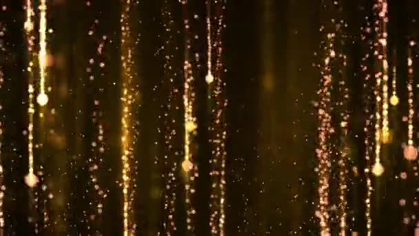 Particelle Luminose Scintillanti Che Cadono Con Animazione Sfondo Del Sentiero — Video Stock