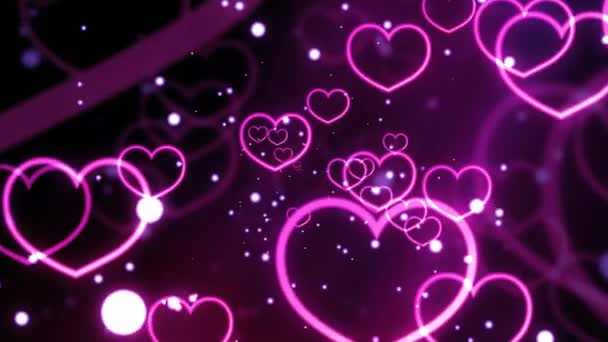 Animación Fondo San Valentín Corazones Boda Adecuada Para Difusión Comerciales — Vídeo de stock