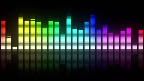 Colorful Audio Meter Led Lights Animation Which Suited Broadcast Commercials — Stock Video