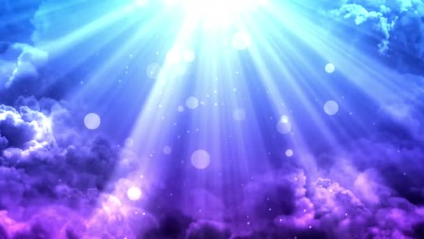 Heavenly Light Rays Worship Animation Which Suited Broadcast Commercials Presentations — Stock Video