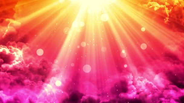 Heavenly Light Rays Worship Animation Which Suited Broadcast Commercials Presentations — Stock Video