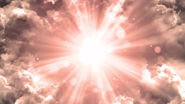 Heavenly Light Rays Worship Animation Which Suited Broadcast Commercials Presentations — Stock Video