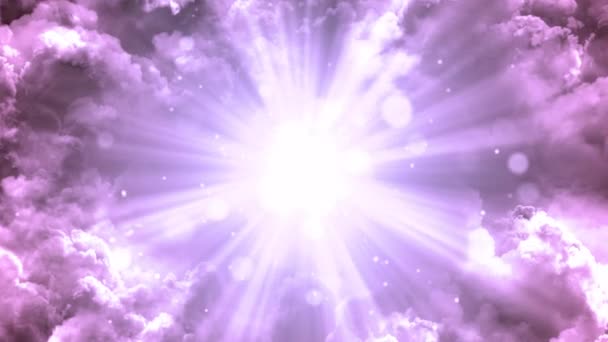 Heavenly Light Rays Worship Animation Which Suited Broadcast Commercials Presentations — Stock Video