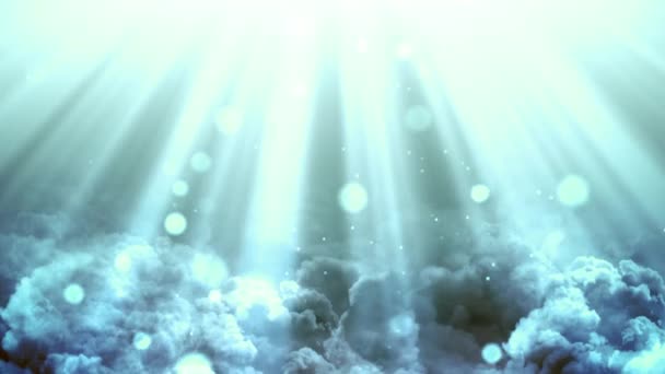 Heavenly Light Rays Worship Animation Which Suited Broadcast Commercials Presentations — Stock Video