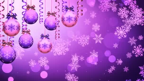 Pembe Noel Baubles — Stok video