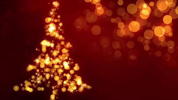 Κόκκινο λαμπερό χριστουγεννιάτικο δέντρο — Αρχείο Βίντεο