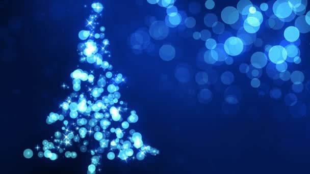 Blue Glittering Christmas Tree — Stock Video