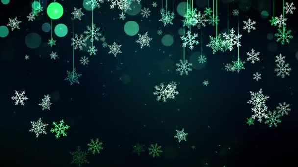 Groene Snow Flakes strepen — Stockvideo