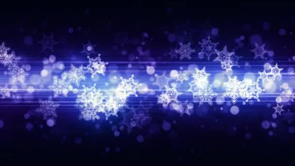 Glittering Blue Snow Flakes — Stock Video