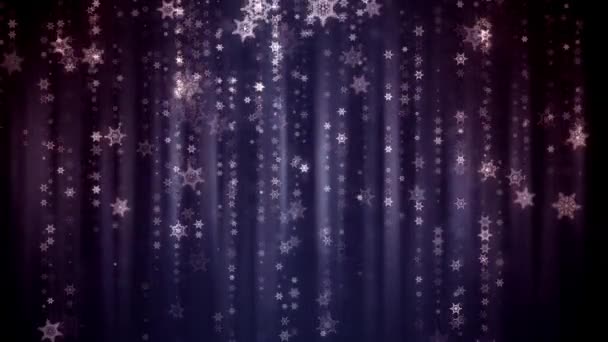 Lluvia copos de nieve Glitters — Vídeo de stock