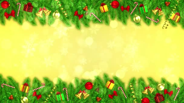 Zlatý Vánoční dekorace — Stock video