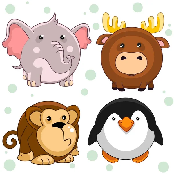 Wild Animals Signed Name Icons Set Stock Vector (Royalty Free) 1116242468