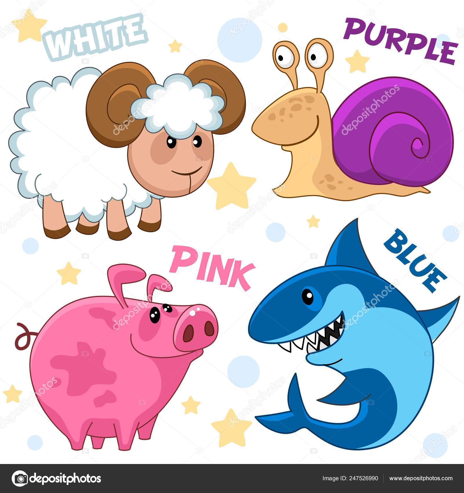 Set Different Colors Animals Children Education Pictures White Ram Blue Stock Vector Image by ©huhabra #247526990 Set Different Colors Animals Children Education Pictures White Ram Blue Stock Vector Image by ©huhabra #247526990