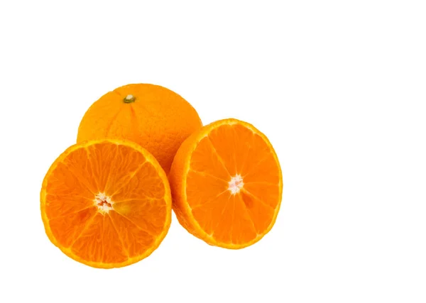 Oranje Fruit Geïsoleerd Witte Achtergrond Met Knippad — Stockfoto