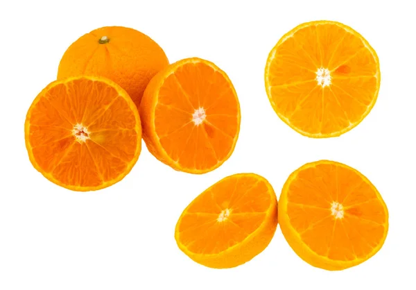 Fruit Orange Isolé Sur Fond Blanc Avec Chemin Coupe — Photo