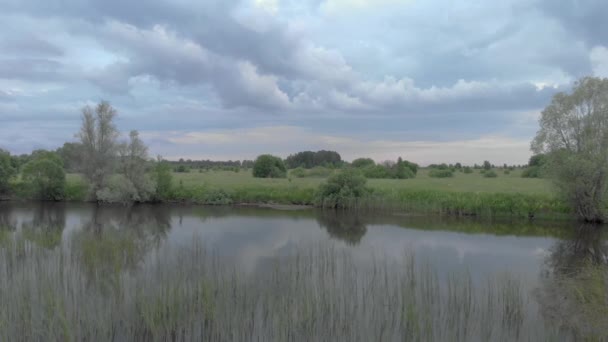 Panorama Över Landskapet Floden — Stockvideo