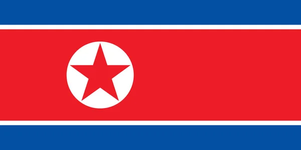 Bandera del vector de Corea del Norte. Bandera nacional de Corea del Norte. Colores oficiales y proporción . — Vector de stock