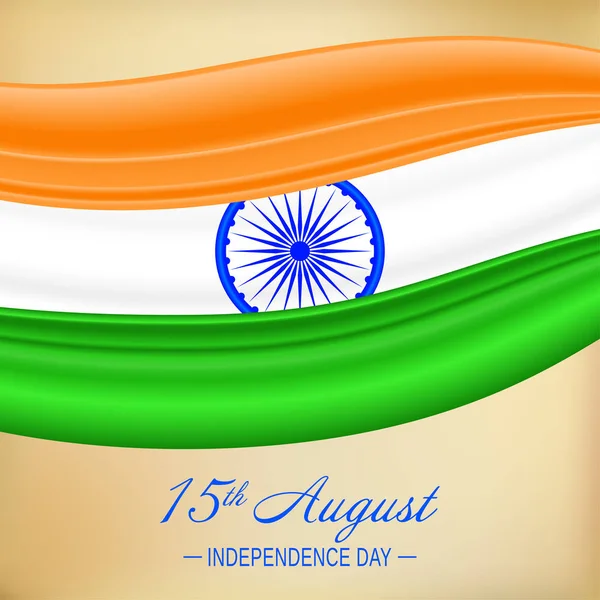 Inde Independence Day background. 15 août : concept de fête de l'indépendance indienne avec roue Ashoka et drapeau national. Vecteur . — Image vectorielle