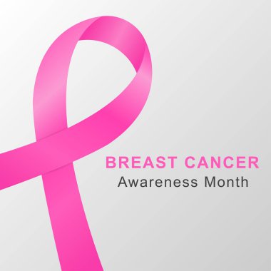 Meme kanseri bilinçlendirme ay arka plan pembe kurdele ile. Vektör.