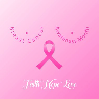 Pembe kurdele ile meme kanseri arka plan. Canavar kanser Farkındalık ay afiş. Vektör.